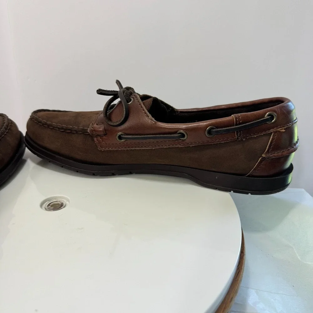 Sebago Docksides Made In USA Endeavor Leather Boat Shoe Mens 9 Brown Outdoors